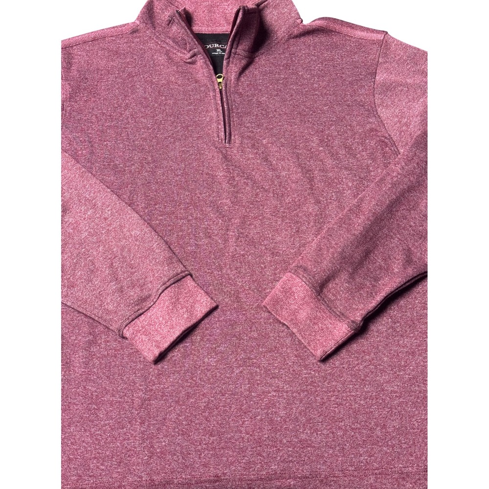 Fourcast Mens XL Quarter Zip Pullover Burgundy Mock Neck Sweater Outdoor Fish - Picture 7 of 14